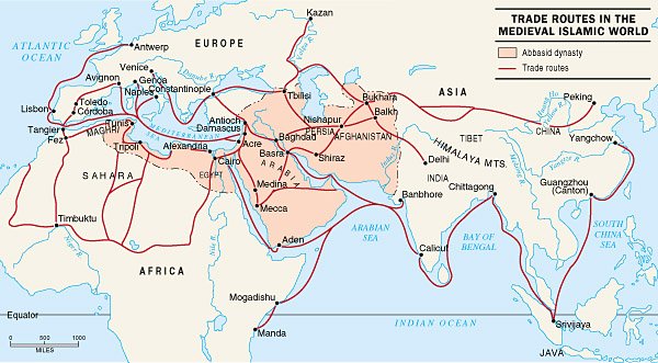 The expansion of Islamic trading route