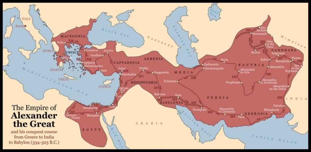 Land Conquored by Alexander The Great